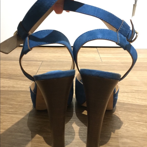 Paula Mendez Blue Suede Heels - Size 40/US Size 10 - Picture 7 of 8